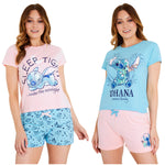Disney Stitch Pyjamas for Women Short Sleeve PJs Set 2 Pack Lounge Sets Nightwear - Get Trend