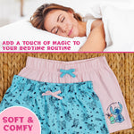 Disney Stitch Pyjamas for Women Short Sleeve PJs Set 2 Pack Lounge Sets Nightwear - Get Trend