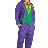 DC Comics Joker Mens Fleece Onesie with Hood, Fleece Loungewear - Funny Gifts for Him