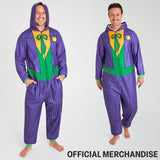 DC Comics Joker Mens Fleece Onesie with Hood, Fleece Loungewear - Funny Gifts for Him