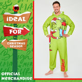 The Grinch Mens Fleece Onesie with Hood, Fleece Loungewear - Funny Gifts for Him