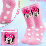 Disney Womens Fluffy Slipper Socks, Non Slip Bed Socks - Gifts for Her