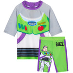 Get Trend Boys Buzzlightyear Swimming Costume Set 2 Piece Swimwear Rash Guard Top and Swimming Trunks Toddlers Kids Swimsuit for Beach Pool Holiday Essentials - Get Trend