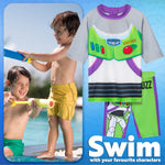Get Trend Boys Buzzlightyear Swimming Costume Set 2 Piece Swimwear Rash Guard Top and Swimming Trunks Toddlers Kids Swimsuit for Beach Pool Holiday Essentials - Get Trend