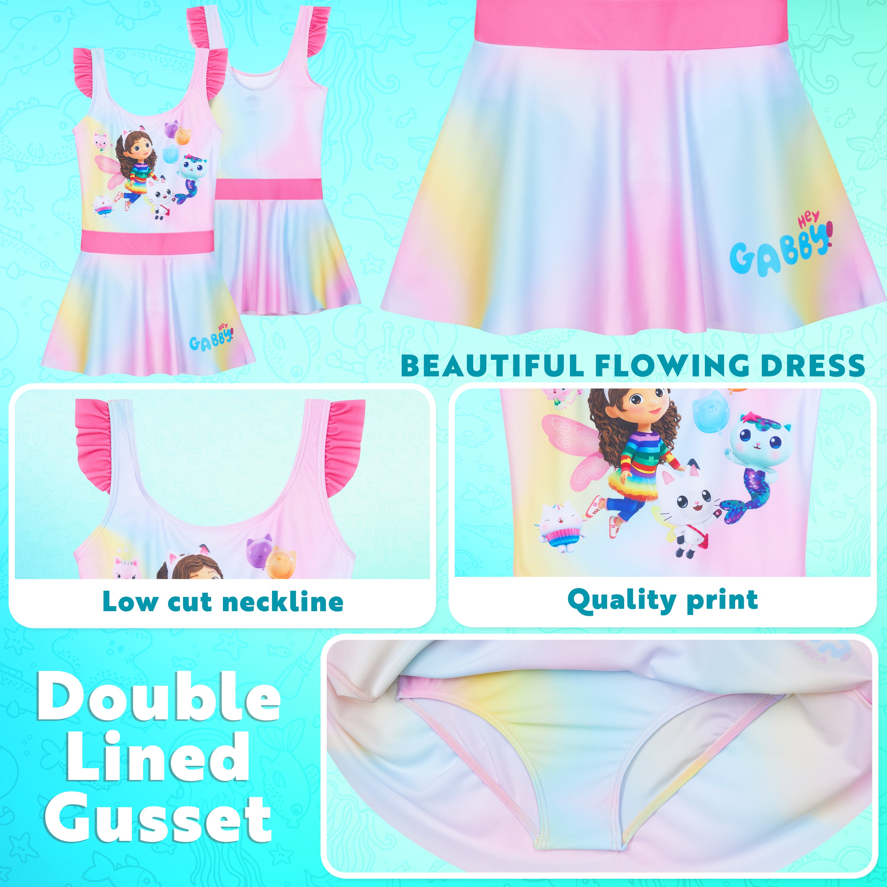 Get Trend Girls Swimming Costume Swim Dress Stretchy One Piece Swimsuit Comfortable Teenagers Swimwear for Beach Pool Holiday Essentials - Get Trend
