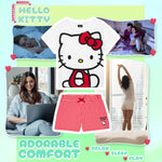 Hello Kitty Womens Pyjamas Short Sleeve PJs Set Teenagers Kawaii Lounge Sets Nightwear Soft Comfy Loungewear Sleepwear Anime Gifts for Women - Get Trend