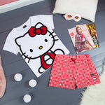 Hello Kitty Womens Pyjamas Short Sleeve PJs Set Teenagers Kawaii Lounge Sets Nightwear Soft Comfy Loungewear Sleepwear Anime Gifts for Women - Get Trend