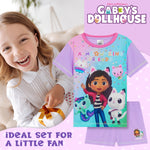 Gabby's Dollhouse Girls Short Pyjamas Set, Breathable Loungewear - Purple/Multi - Get Trend