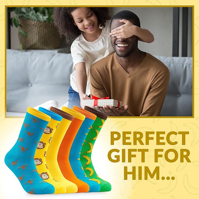 CityComfort Mens Socks Multipack of Funny Socks Men and Teens, Pack of 6 - Get Trend