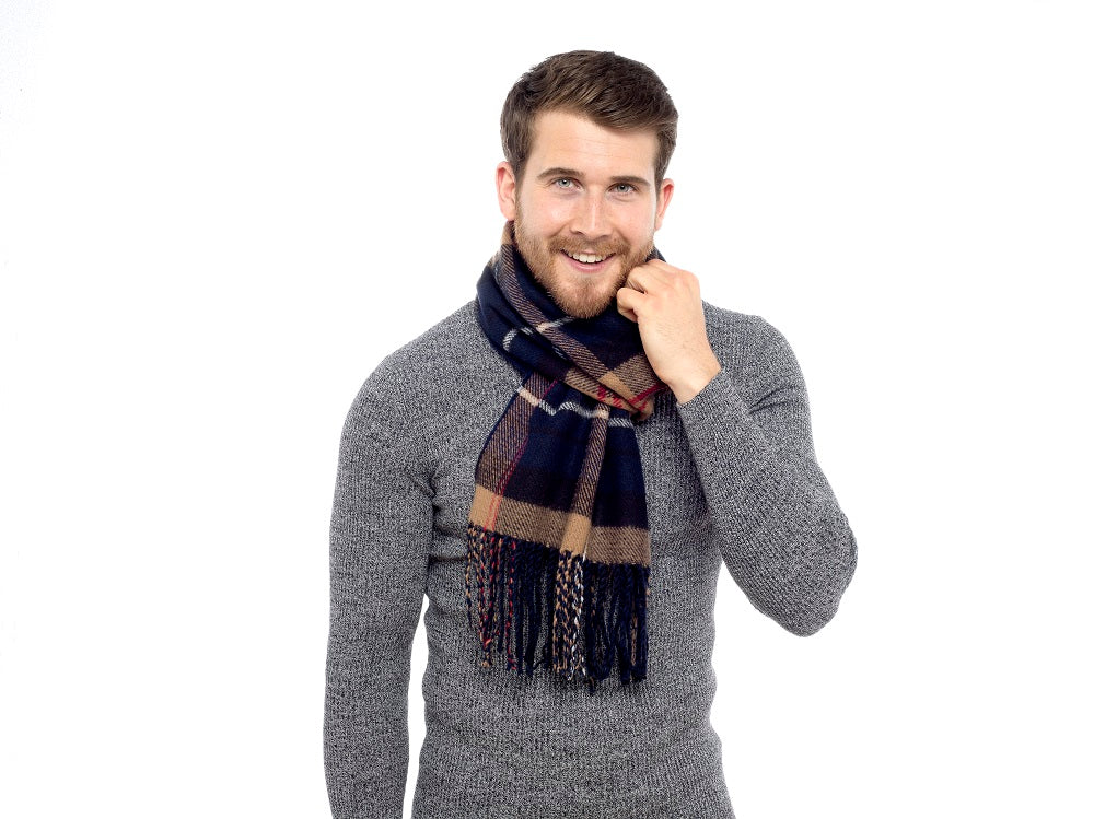 CityComfort Mens Scarf, Reversible Tartan Scarf for Men, Mens Gifts - Get Trend
