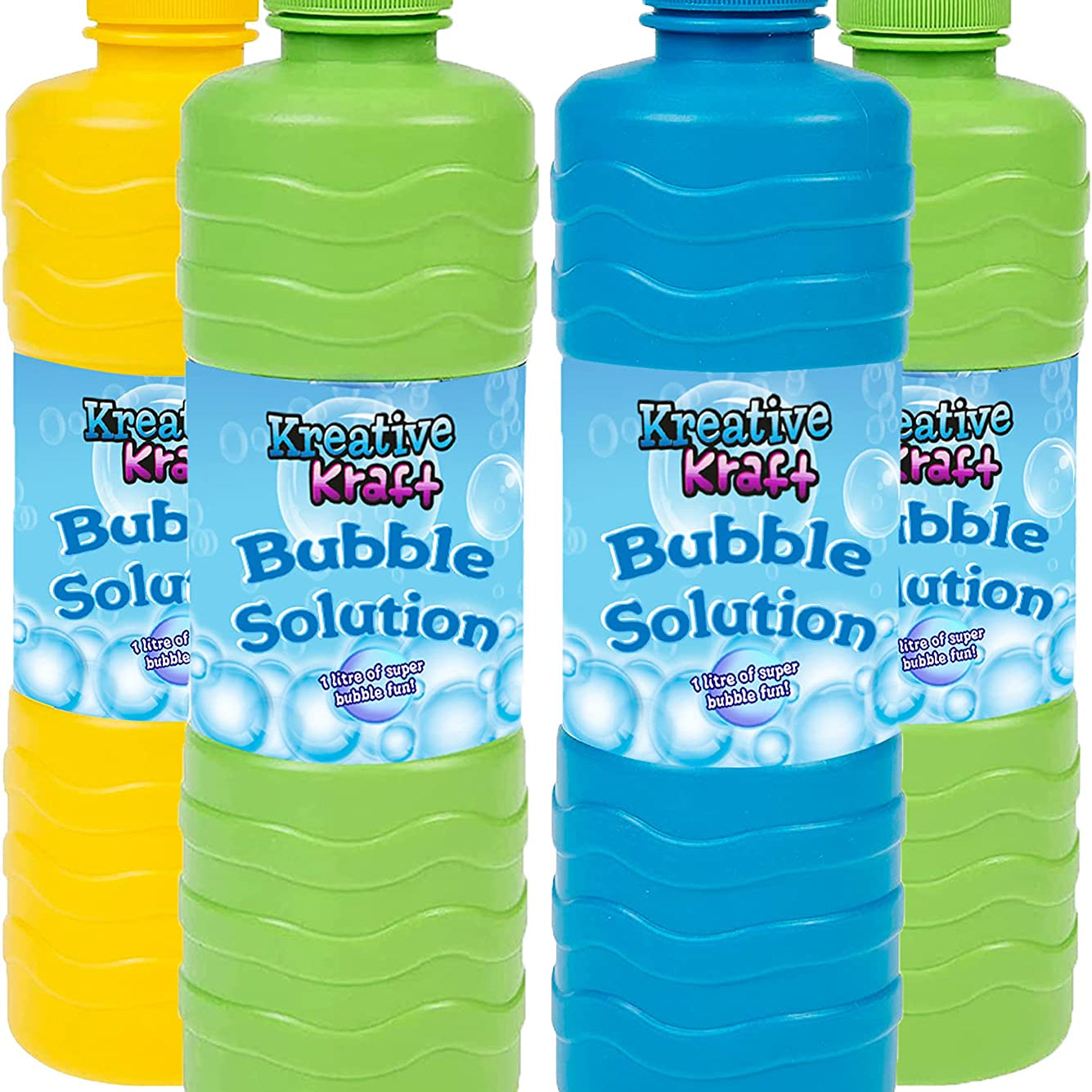 KreativeKraft 1L Bubble Solution - 4 PACK, Refill Bubble Solution - Get Trend