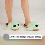 Disney Ladies Slippers,  Fluffy Indoor House Shoes - Baby Yoda - Get Trend