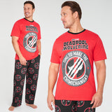 Marvel Deadpool and Wolverine Mens Pyjama Set, Soft Comfortable PJs Loungewear - Gifts for Men