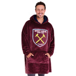 West Ham United F.C. Men's Oversized Fleece Poncho with Hood, West Ham Gifts for Men - Get Trend