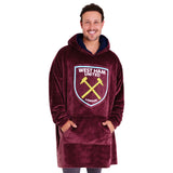 West Ham United F.C. Men's Oversized Fleece Poncho with Hood, West Ham Gifts for Men - Get Trend