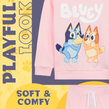 Bluey Girls Tracksuit Set, Comfy 100% Cotton Loungewear Activewear - Gifts for Girls