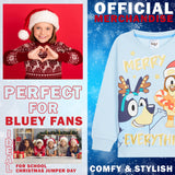 Bluey Girls Christmas Sweatshirt, Crewneck Sweater Long Sleeves Cosy Xmas Jumper