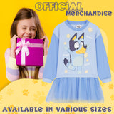 Bluey Girls Dress, Jumper Dress with Cute Tutu Skirt