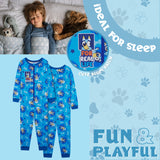 Bluey Boys Jersey Onesie with Cuffed Sleeves and Ankles, Cosy Loungewear - Gifts for Boys