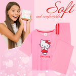 Hello Kitty Girls Pyjamas Set, Soft Comfortable Loungewear - Gifts for Girls - Get Trend
