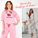 Hello Kitty Women's Pyjama Set, Soft Loungewear 