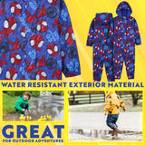 Marvel Spidey Puddle Suit Boys Toddlers Hooded Water Resistant Paddle Overalls