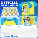 Bluey Swimsuit Set for Boys Toddlers 2 Piece Swimming Costume with Boys Swimming Shorts and Rash Vest for Swimming Pool Beach Trip Holiday Essentials - Get Trend