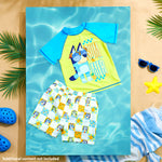 Bluey Swimsuit Set for Boys Toddlers 2 Piece Swimming Costume with Boys Swimming Shorts and Rash Vest for Swimming Pool Beach Trip Holiday Essentials - Get Trend