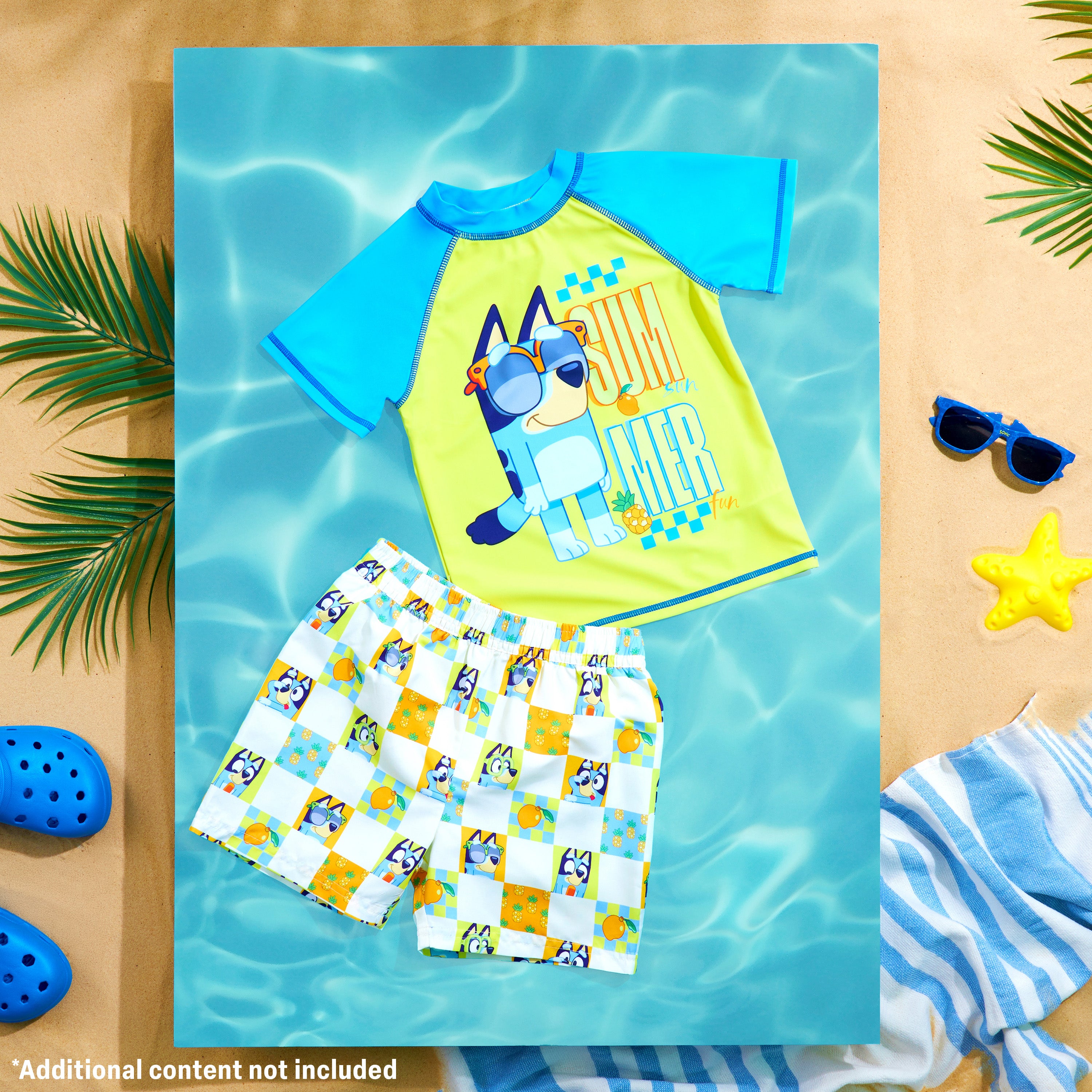 Bluey Swimsuit Set for Boys Toddlers 2 Piece Swimming Costume with Boys Swimming Shorts and Rash Vest for Swimming Pool Beach Trip Holiday Essentials - Get Trend