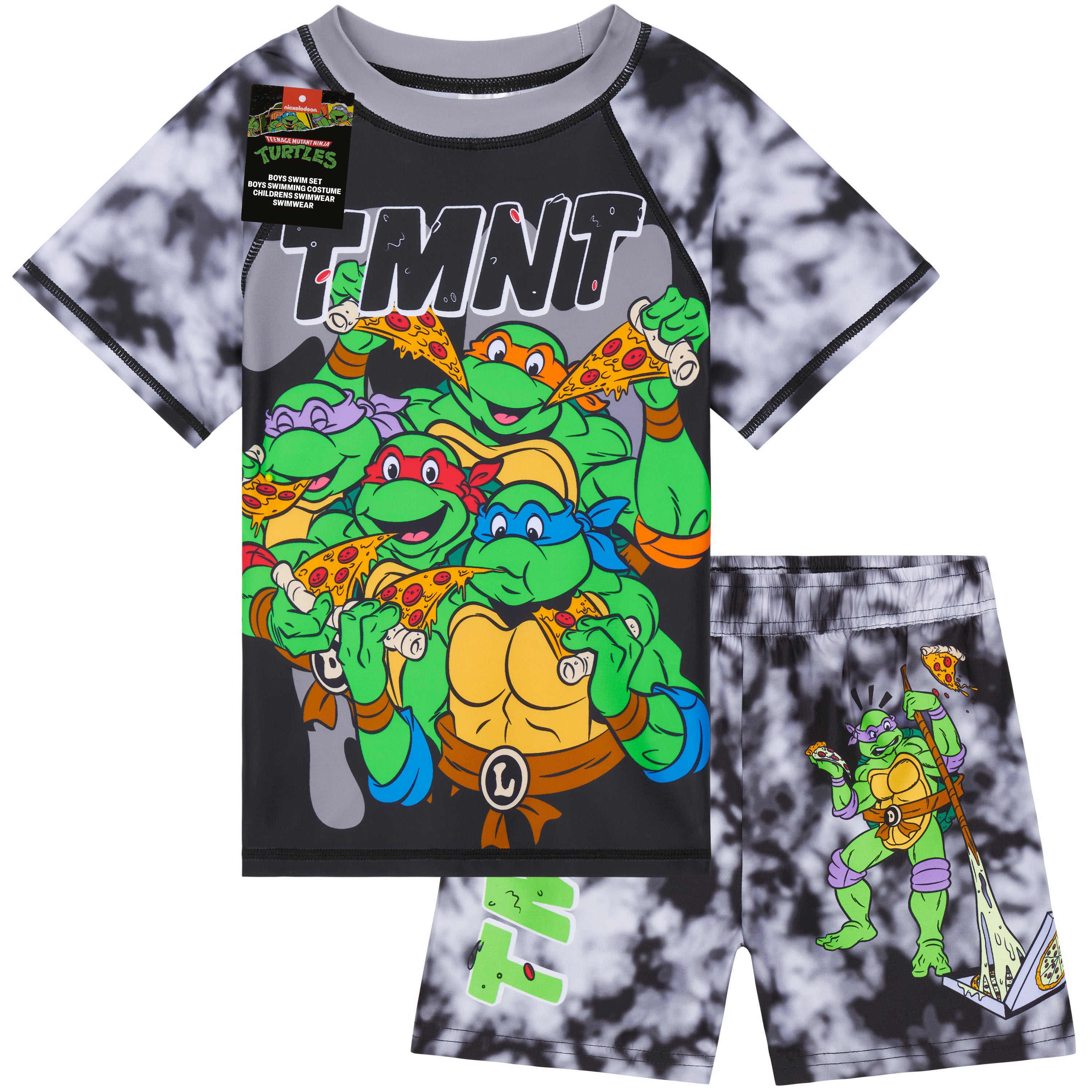 TEENAGE MUTANT NINJA Turtles Swimsuit Set for Boys 2 Pcs with Swimming Trunks Boys Rash Vest for Swimming Beach Trip Holiday Essentials - Get Trend