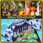 TEENAGE MUTANT NINJA Turtles Swimsuit Set for Boys 2 Pcs with Swimming Trunks Boys Rash Vest for Swimming Beach Trip Holiday Essentials - Get Trend
