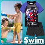 Marvel Spiderman Swimsuit Set for Boys 2 Piece Swimming Costume Swimming Shorts Rash Vest Pool Beach Holiday Essentials - Get Trend