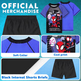 Marvel Spiderman Swimsuit Set for Boys 2 Piece Swimming Costume Swimming Shorts Rash Vest Pool Beach Holiday Essentials - Get Trend