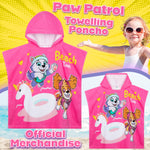 Paw Patrol Hooded Towel Girls Absorbent Changing Robe Skye Everest Cotton Towelling Poncho for Swimming Bath Shower Beach Holiday Essentials - Get Trend