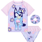 Bluey Girls Swimming Costume Long Sleeve Swimsuit or One Piece or Rash Guard Set for Kids Toddlers Swimwear for Pool Beach Holiday Essentials - Get Trend