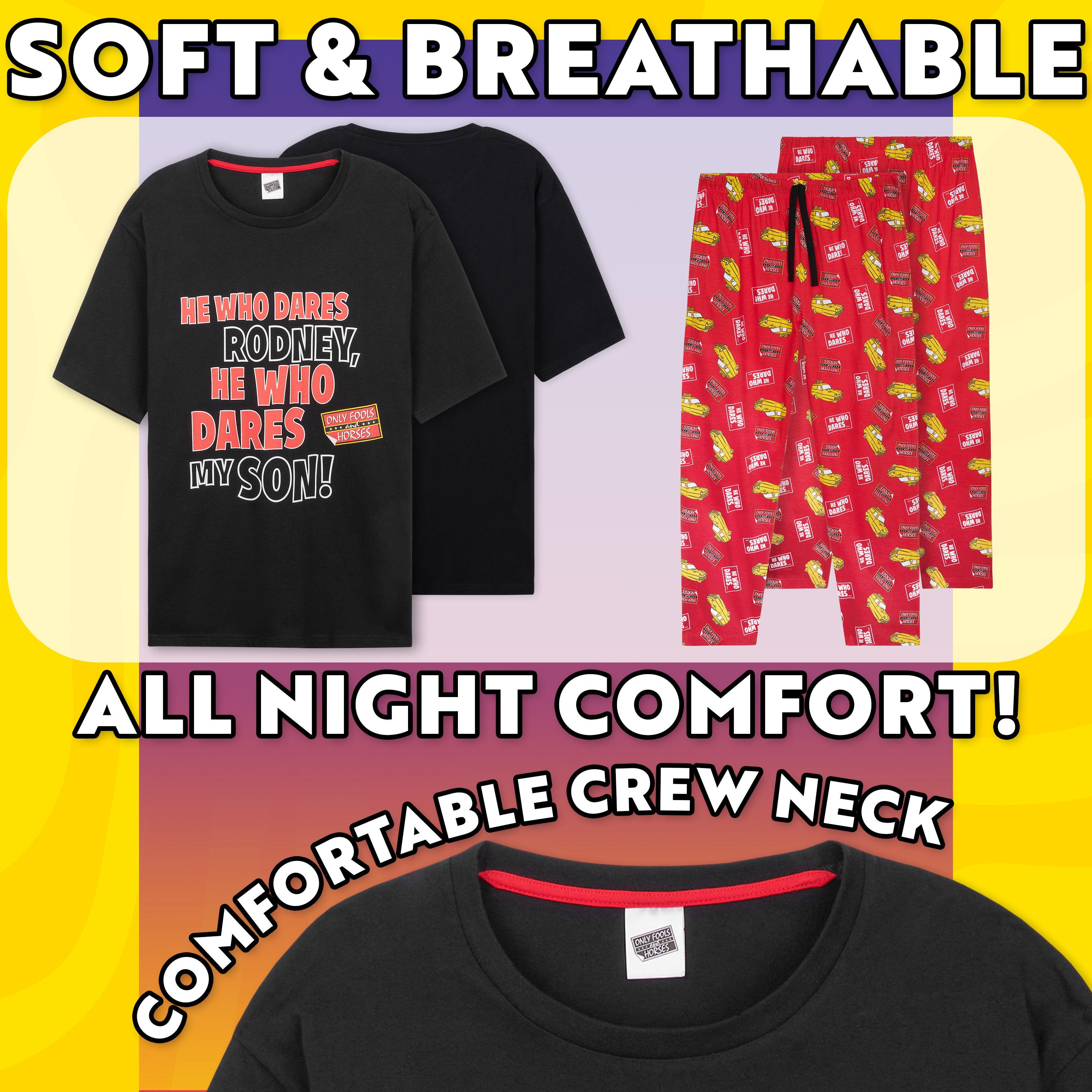 Only Fools and Horses Pyjamas for Men Teens PJs Set Soft Breathable Nightwear Loungewear Comfy Jammies with Long Bottoms Sleepwear Funny Gifts for Men - Get Trend