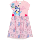 Bluey Dress for Girls and Toddlers Summer Dress Cute Short Sleeve with Tulle Mesh Skirt for Party Casual Holiday Summer Gifts for Girls - Get Trend