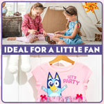 Bluey Dress for Girls and Toddlers Summer Dress Cute Short Sleeve with Tulle Mesh Skirt for Party Casual Holiday Summer Gifts for Girls - Get Trend
