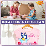 Bluey Dress for Girls and Toddlers Summer Dress Cute Short Sleeve with Tulle Mesh Skirt for Party Casual Holiday Summer Gifts for Girls - Get Trend