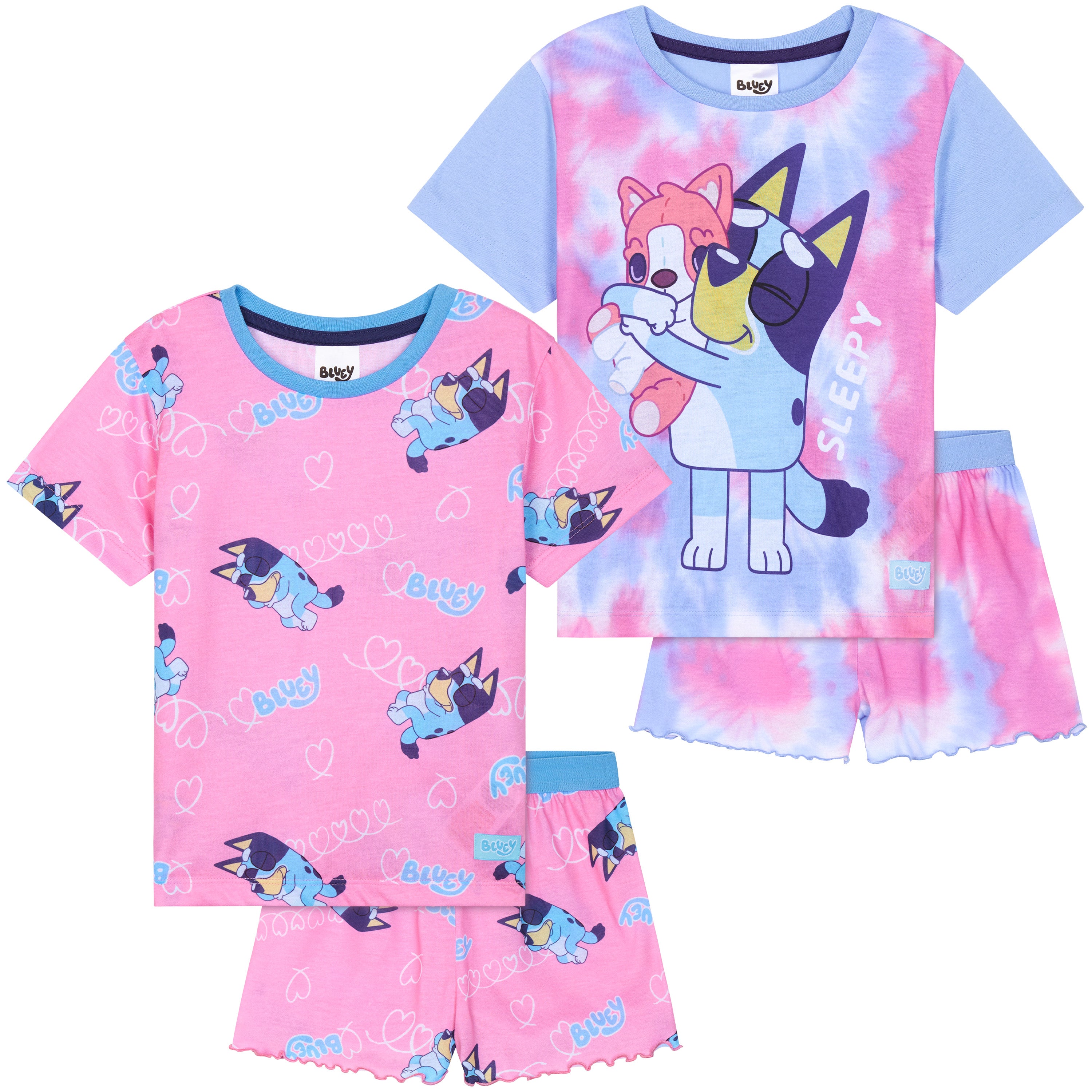 Get Trend PJs Girls 2 Pack Short Sleeve Pyjamas Set Kids Teens Lounge Sets Nightwear Soft Comfy Sleepwear Gifts for Girls - Get Trend