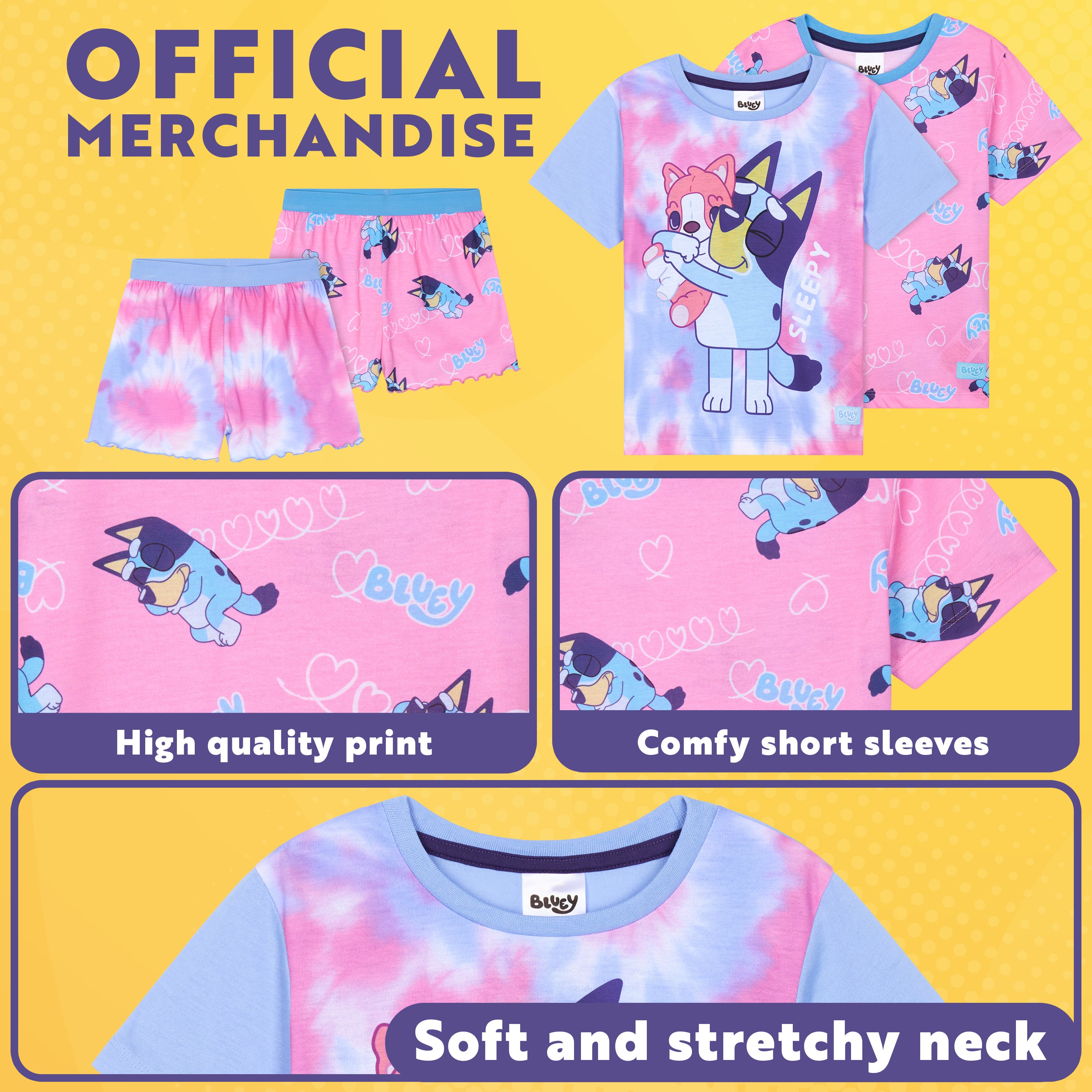 Get Trend PJs Girls 2 Pack Short Sleeve Pyjamas Set Kids Teens Lounge Sets Nightwear Soft Comfy Sleepwear Gifts for Girls - Get Trend