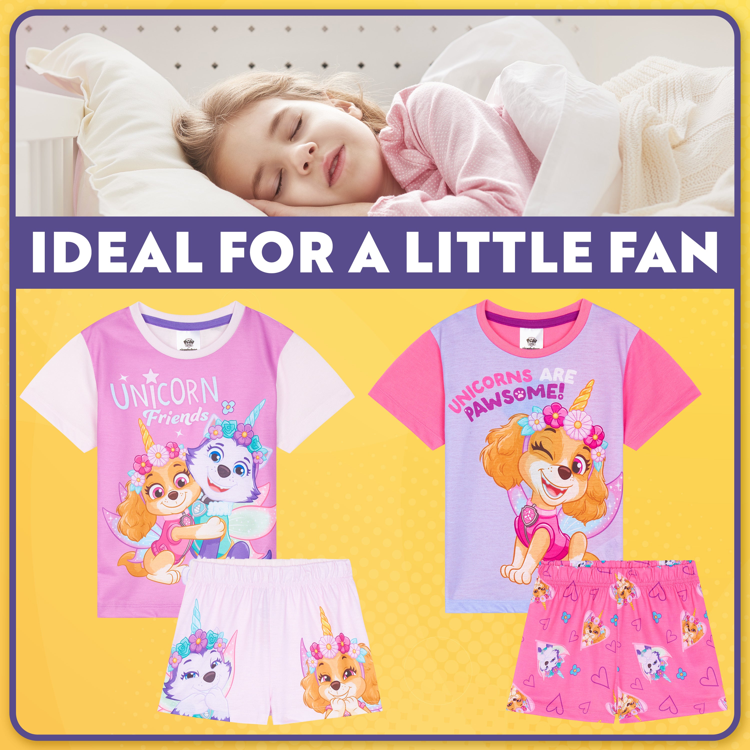 Get Trend PJs Girls 2 Pack Short Sleeve Pyjamas Set Kids Teens Lounge Sets Nightwear Soft Comfy Sleepwear Gifts for Girls - Get Trend