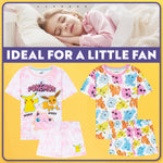 Get Trend PJs Girls 2 Pack Short Sleeve Pyjamas Set Kids Teens Lounge Sets Nightwear Soft Comfy Sleepwear Gifts for Girls - Get Trend