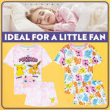 Get Trend PJs Girls 2 Pack Short Sleeve Pyjamas Set Kids Teens Lounge Sets Nightwear Soft Comfy Sleepwear Gifts for Girls - Get Trend
