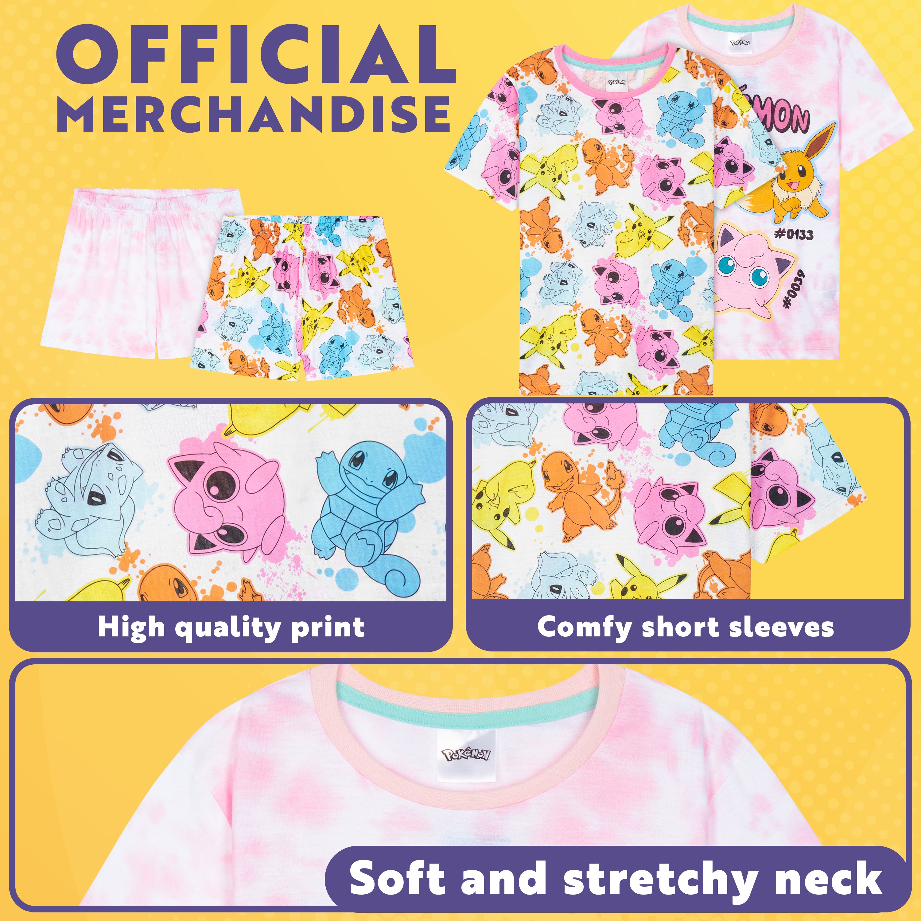 Get Trend PJs Girls 2 Pack Short Sleeve Pyjamas Set Kids Teens Lounge Sets Nightwear Soft Comfy Sleepwear Gifts for Girls - Get Trend