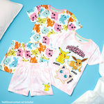 Get Trend PJs Girls 2 Pack Short Sleeve Pyjamas Set Kids Teens Lounge Sets Nightwear Soft Comfy Sleepwear Gifts for Girls - Get Trend