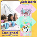 Get Trend PJs Girls 2 Pack Short Sleeve Pyjamas Set, Squishmallows for Kids Teens Lounge Sets Nightwear Soft Comfy Sleepwear Gifts for Girls - Get Trend