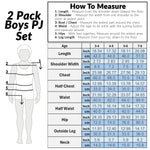 Get Trend PJs Boys 2 Pack Pyjamas Set Short Sleeve Kids Teenagers Lounge Sets Nightwear Soft Comfy Sleepwear Boys Gifts - Get Trend