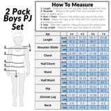 Get Trend PJs Boys 2 Pack Pyjamas Set Short Sleeve Kids Teenagers Lounge Sets Nightwear Soft Comfy Sleepwear Boys Gifts - Get Trend