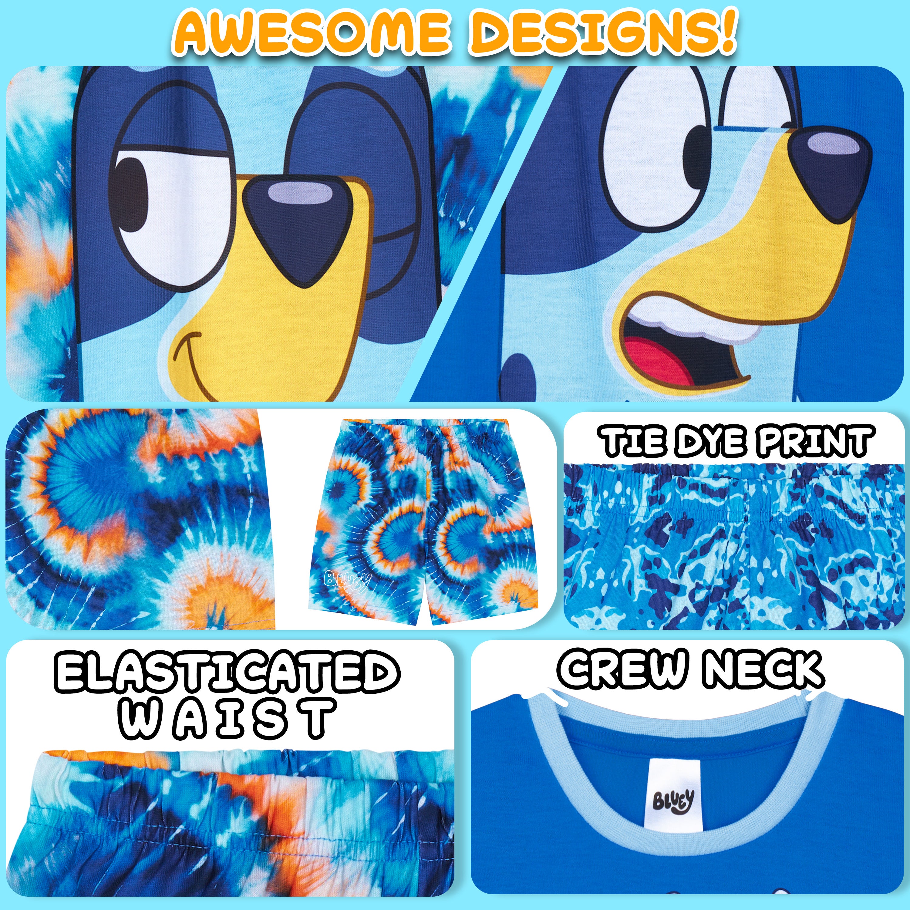 Get Trend PJs Boys 2 Pack Pyjamas Set Short Sleeve Kids Teenagers Lounge Sets Nightwear Soft Comfy Sleepwear Boys Gifts - Get Trend